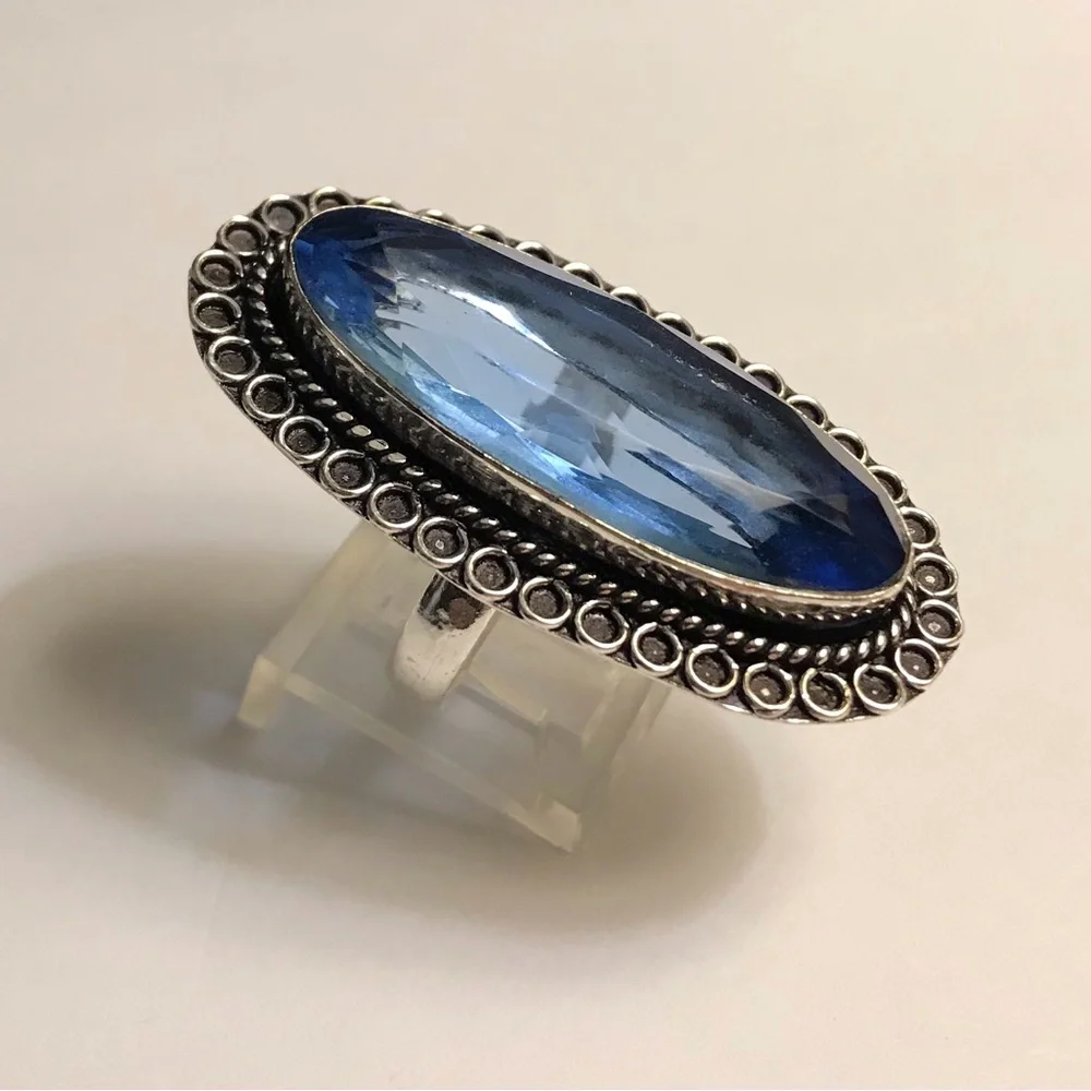 Tanzanite Stamped 925 Sterling Silver Ring